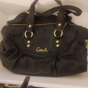 Coach Black and Gold Satchel